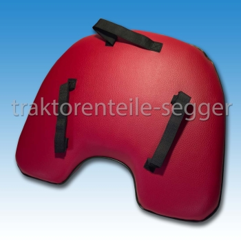 Preview: Sitzkissen Holder rot/grün Nierenform mit Stick